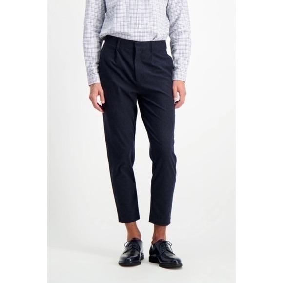 BLDWN Mens Sato Straight Leg Ankle Pants In Navy Blue Size 31 NWT